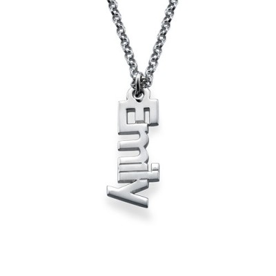 Vertical Name Necklace in Silver - The Handmade ™