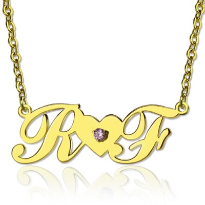 Gold Two Initials Necklace - The Handmade ™