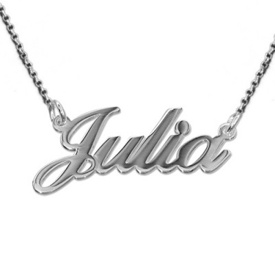 Extra Thick Silver Name Necklace With Rollo Chain - The Handmade ™