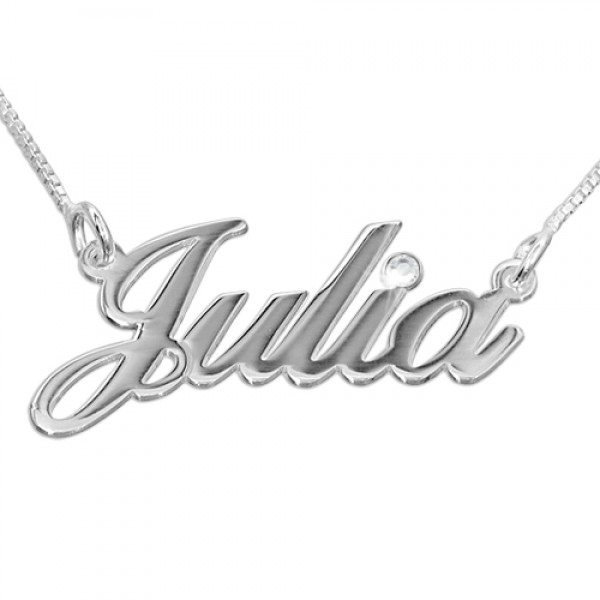 White Gold and Diamond Name Necklace - The Handmade ™