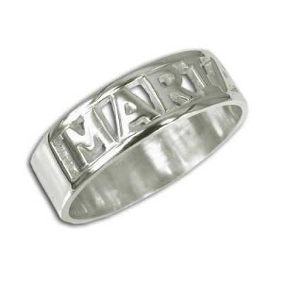 Personalised English Silver Engraved Name Ring - The Handmade ™