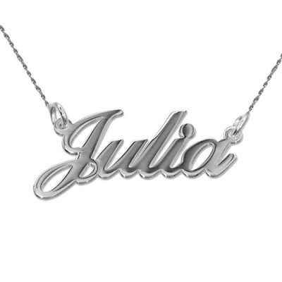 White Gold Classic Name Necklace With Twist Chain - The Handmade ™