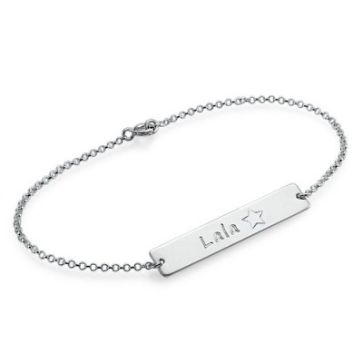 Silver Bar Nameplate Bracelet - The Handmade ™