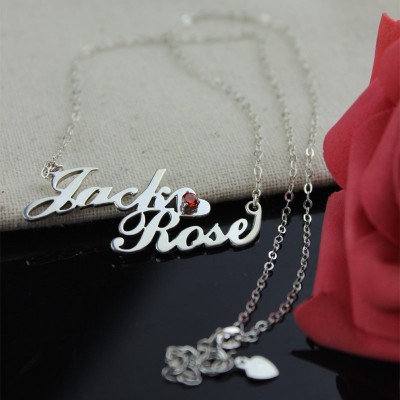 Nameplate Necklace Double Name Silver - The Handmade ™