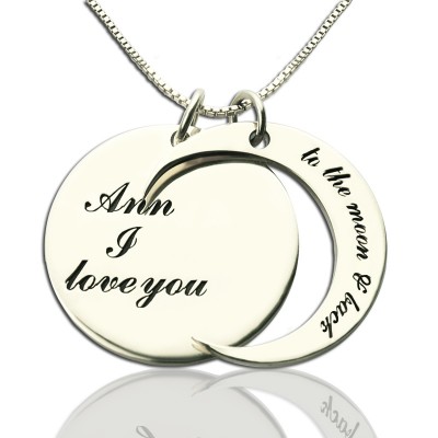 I Love You to the Moon and Back Love Necklace Silver - The Handmade ™