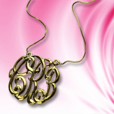 Celebrity Cube Premium Monogram Necklace Gifts Gold - The Handmade ™