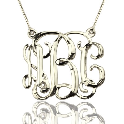Cube Monogram Initials Necklace Silver - The Handmade ™