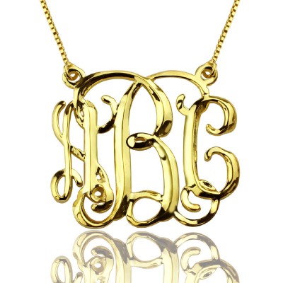 Cube Monogram Initials Necklace Gold - The Handmade ™