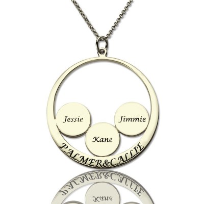 Personalised Family Name Pendant For Mom Silver - The Handmade ™