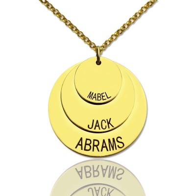 Disc Necklace With Kids Name For Mom Gold - The Handmade ™