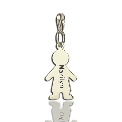 Personalised Boy Pendant on Lobster Clasp Silver - The Handmade ™