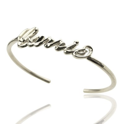 Silver Name Bangle Bracelet - The Handmade ™