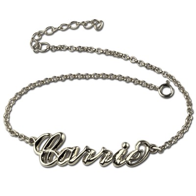 Silver Women's Name Bracelet Carrie Style - The Handmade ™