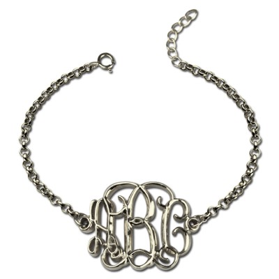 Celebrity Monogram Initial Bracelet Silver - The Handmade ™