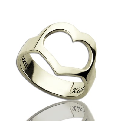 Personalised Couple's Name Promise Heart Ring Silver - The Handmade ™