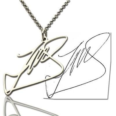 Necklace with Your Own Signature Silver - The Handmade ™