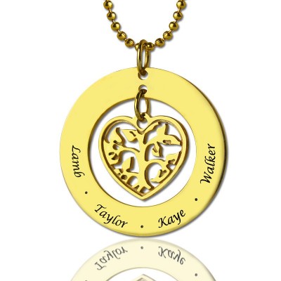 Circle Family Tree Pendant Necklace In Gold - The Handmade ™
