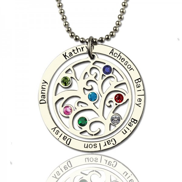 Family Tree Birthstone Name Necklace - The Handmade ™