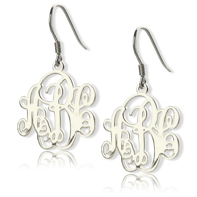 Silver Script Monogram Earrings - The Handmade ™