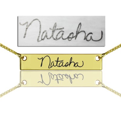 Necklace Signature Bar Necklace Handwritring Gold - The Handmade ™