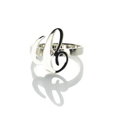 Personalised Carrie Initial Letter Ring Silver - The Handmade ™