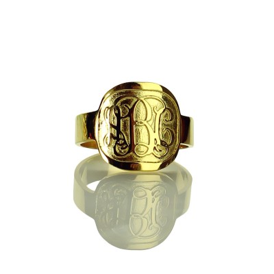 Engraved Designs Monogram Ring Gold - The Handmade ™