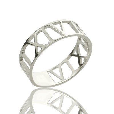 Silver Roman Numerals Ring - The Handmade ™