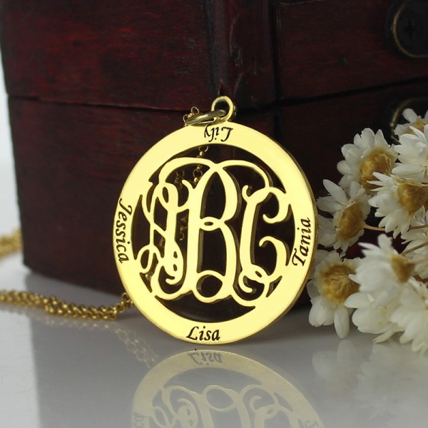 Family Monogram Name Necklace In Gold - The Handmade ™