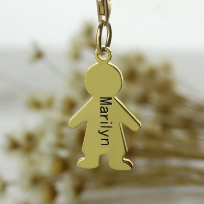 Boy Pendant Necklace With Name Gold - The Handmade ™