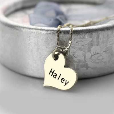 Couples Name Dog Tag Necklace Set with Cut Out Heart - The Handmade ™