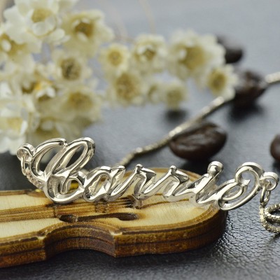 3D Carrie Name Necklace Silver - The Handmade ™