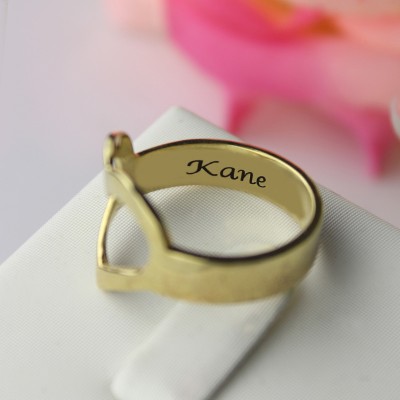 Heart Couple's Promise Ring With Name - The Handmade ™