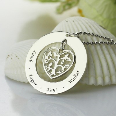 Heart Family Tree Necklace Silver - The Handmade ™