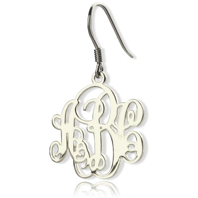 Silver Script Monogram Earrings - The Handmade ™