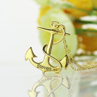 Anchor Necklace Charms Engraved Your Name - The Handmade ™
