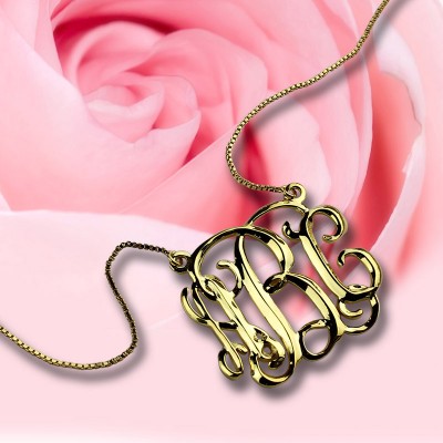Cube Monogram Initials Necklace Gold - The Handmade ™