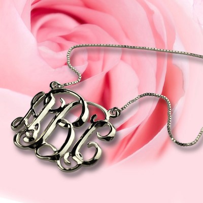 Cube Monogram Initials Necklace Silver - The Handmade ™