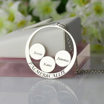 Personalised Family Name Pendant For Mom Silver - The Handmade ™