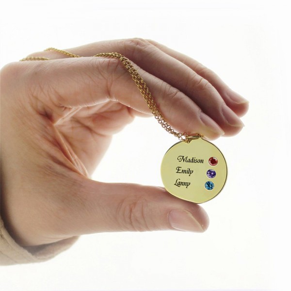Disc Necklace Engraved Names For Mom - The Handmade ™
