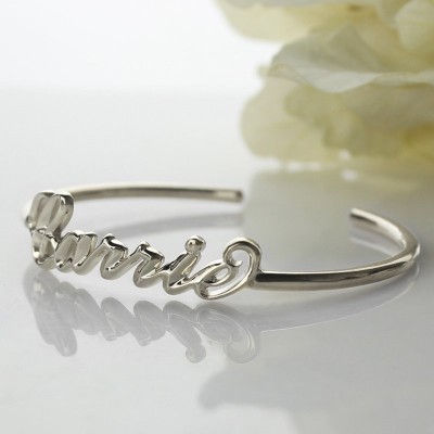 Silver Name Bangle Bracelet - The Handmade ™