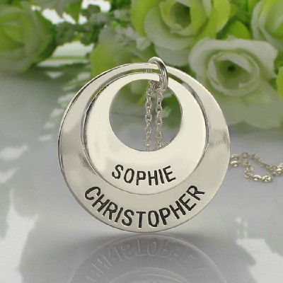 Engraved Ring Mother Necklace Silver - The Handmade ™