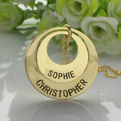 Engraved Ring Gold Mother Necklace - The Handmade ™