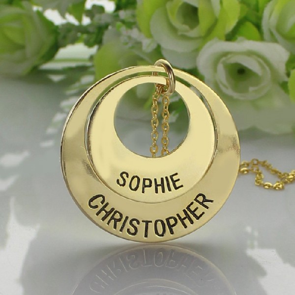 Engraved Ring Gold Mother Necklace - The Handmade ™