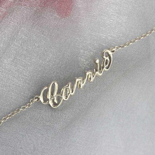 Silver Women's Name Bracelet Carrie Style - The Handmade ™