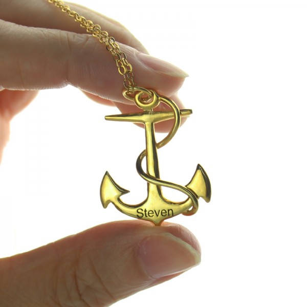 Anchor Necklace Charms Engraved Your Name - The Handmade ™