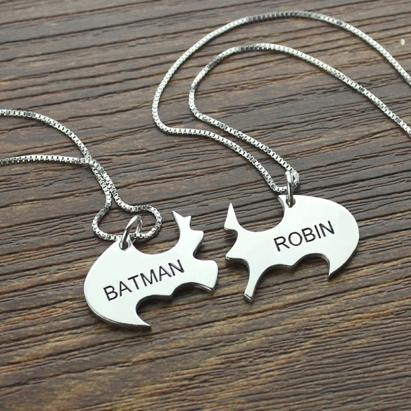 Batman Best Friend Name Necklace Silver - The Handmade ™