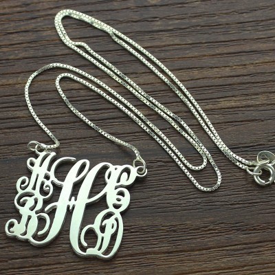 Customised 5 Initials Family Monogram Necklace Silver - The Handmade ™