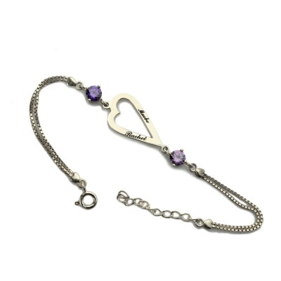 Love Jewellery Set- Open Heart Name Necklace Bracelet - The Handmade ™