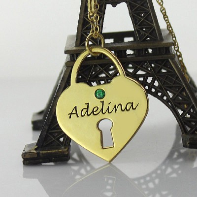 I Love You Heart Lock Keepsake Necklace With Name Gold - The Handmade ™