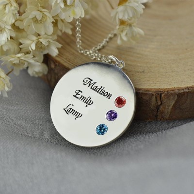 Grandma's Disc Birthstone Necklace - The Handmade ™